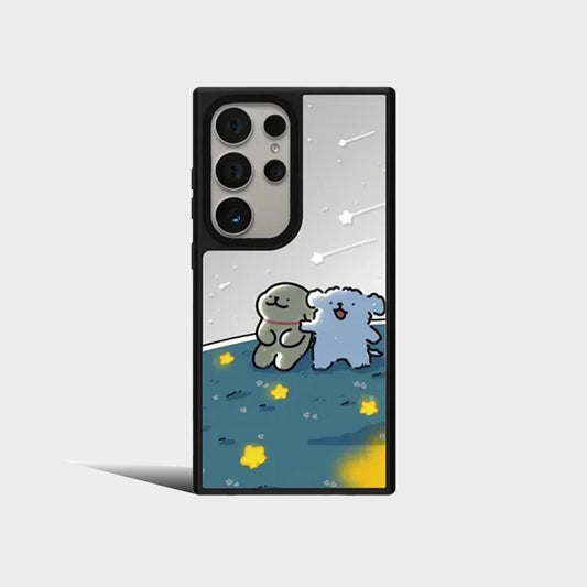 Cartoon Mirror Surface Protective Case for Samsung Galaxy