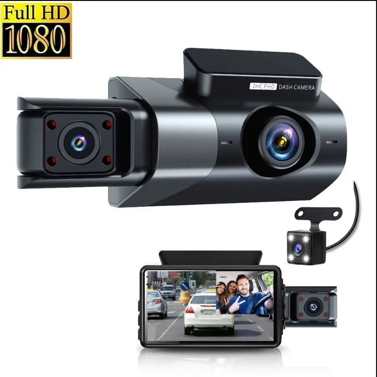 YODHA 3 - 1296P Super HD Car Recorder Triple Camera with Wifi G-Sensor Loop Recording
