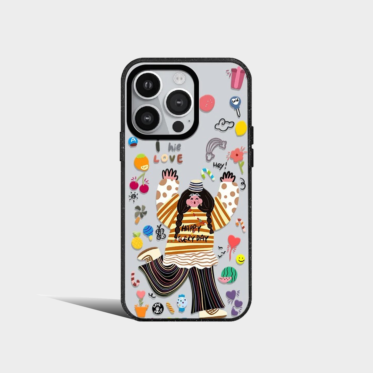 Acrylic Cute Fashion Girl Happy Hour Phone Case