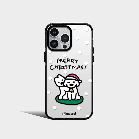 Acrylic Cute White Puppy Christmas Sled Phone Case