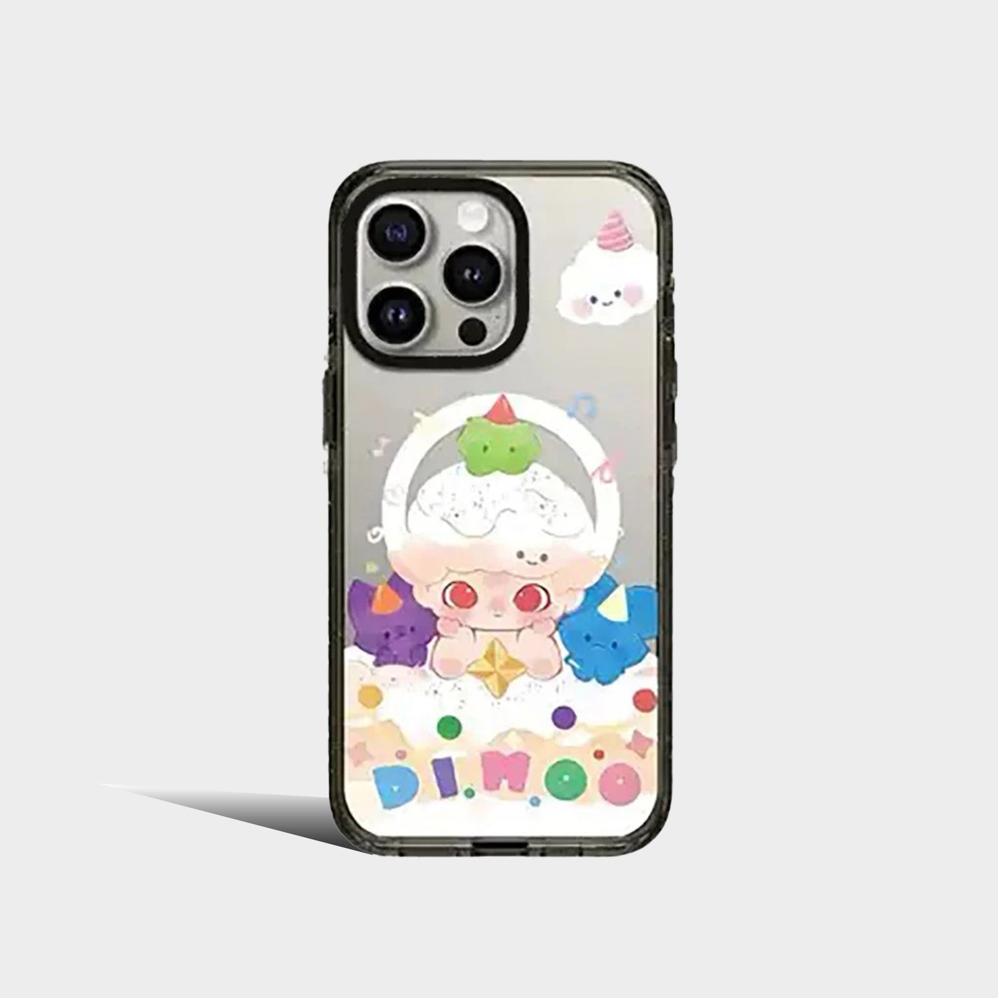 Cartoon Doll Cloud 2.0 Acrylic Black Border iPhone Case