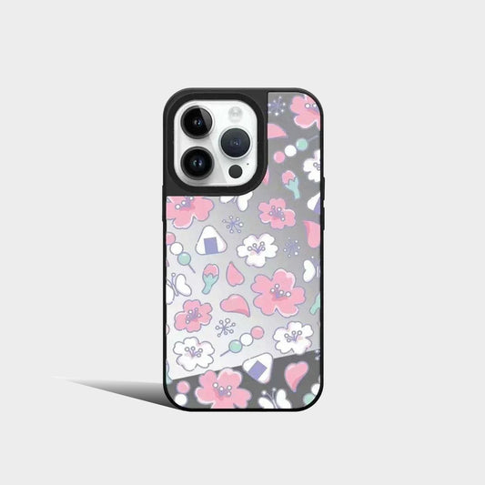 Sakura Mirror Surface MagSafe Pattern iPhone Case