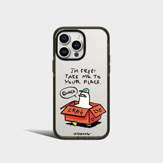 2.0 Acrylic Tired Duck Pattern iPhone Case