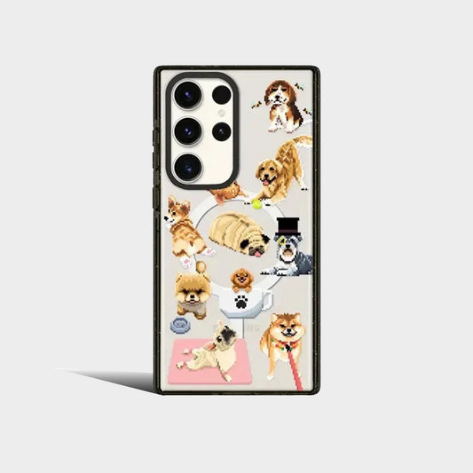 Cute Puppy Magnetic Acrylic Protective Case for Samsung Galaxy