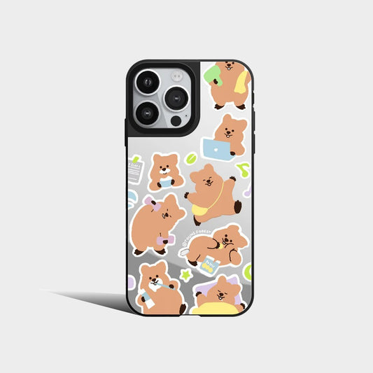 Mirror Cute Brown Bears Phone Case