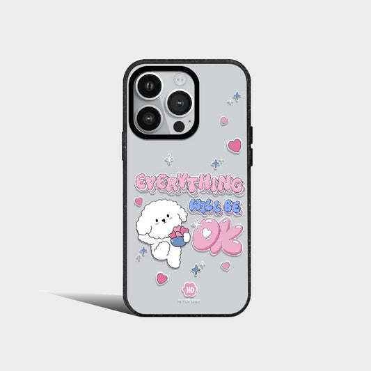 Cute White Bichon Dog Acrylic Phone Case