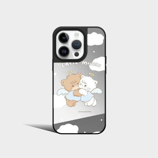 Cute Bear Angel Mirror Magnetic iPhone Case