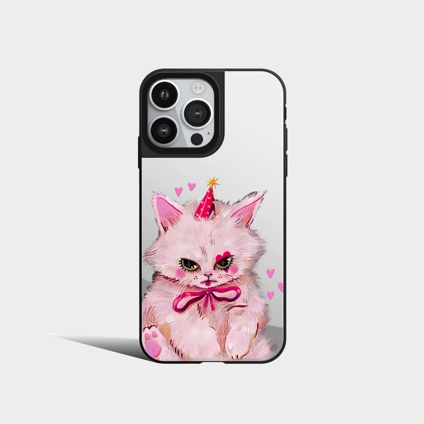 Christmas Black Cat Mirror Phone Case