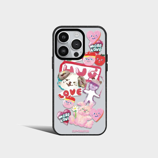 Korea Cartoon Graffiti Cat Dog Acrylic Phone Case