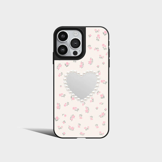 Cute Floral Heart Pearl Swan Rabbit Mirror Phone Case