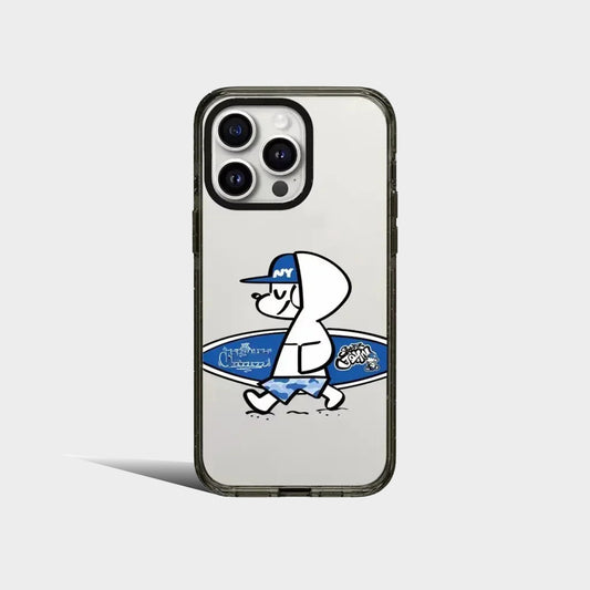 Surf Skateboard Dog 2.0 Acrylic Black Border Magnetic iPhone Case