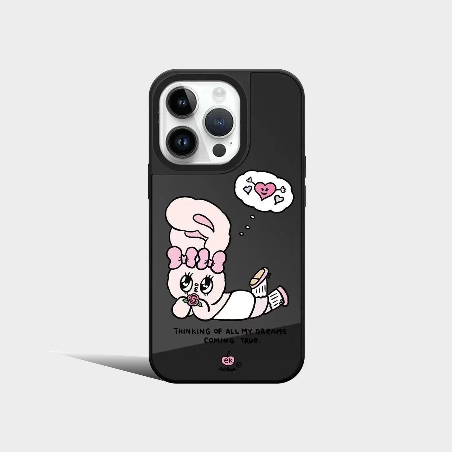 Pink Rabbit Mirror Surface MagSafe Pattern Iphone Case