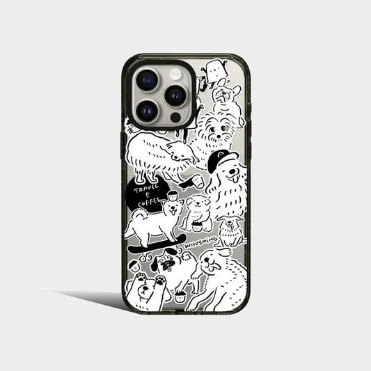 Cute White Dog Coffee Acrylic Iphone Case