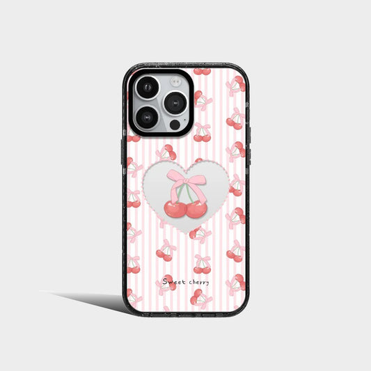 Cute Love Pink Cherry Bow-knot Acrylic Phone Case