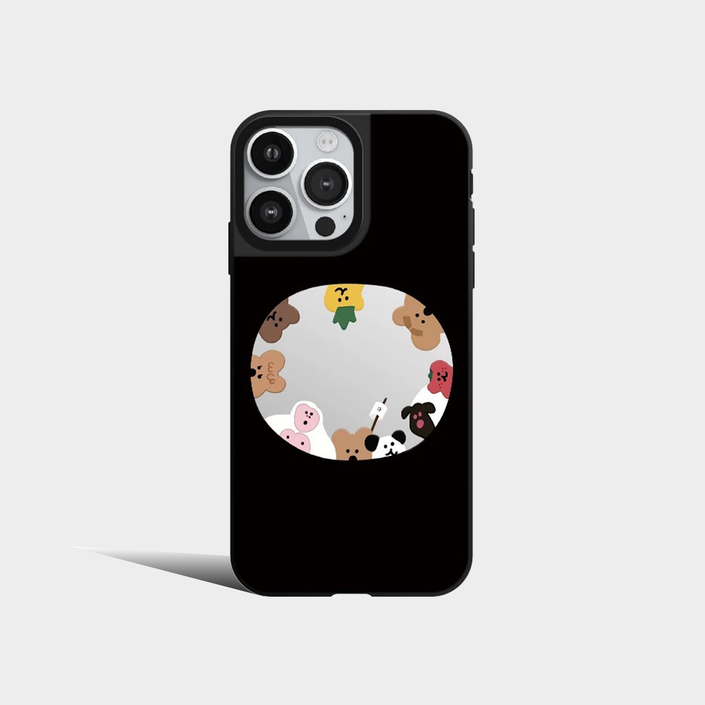 Mirror Cute Brown Bear And Friends Phone Case