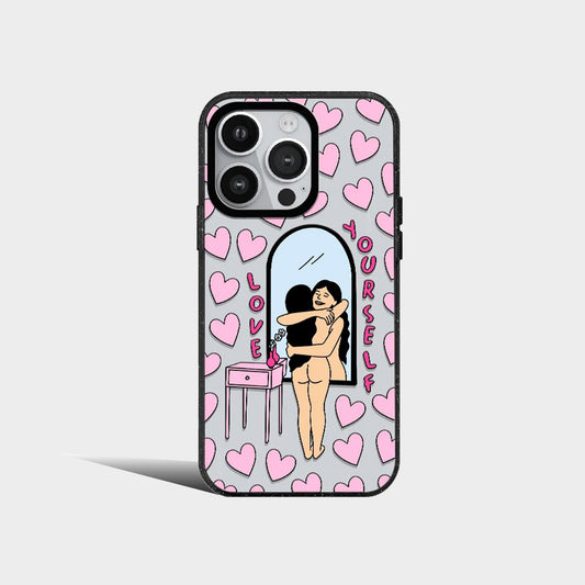 Love Embrace Yourself Acrylic Mirror Phone Case