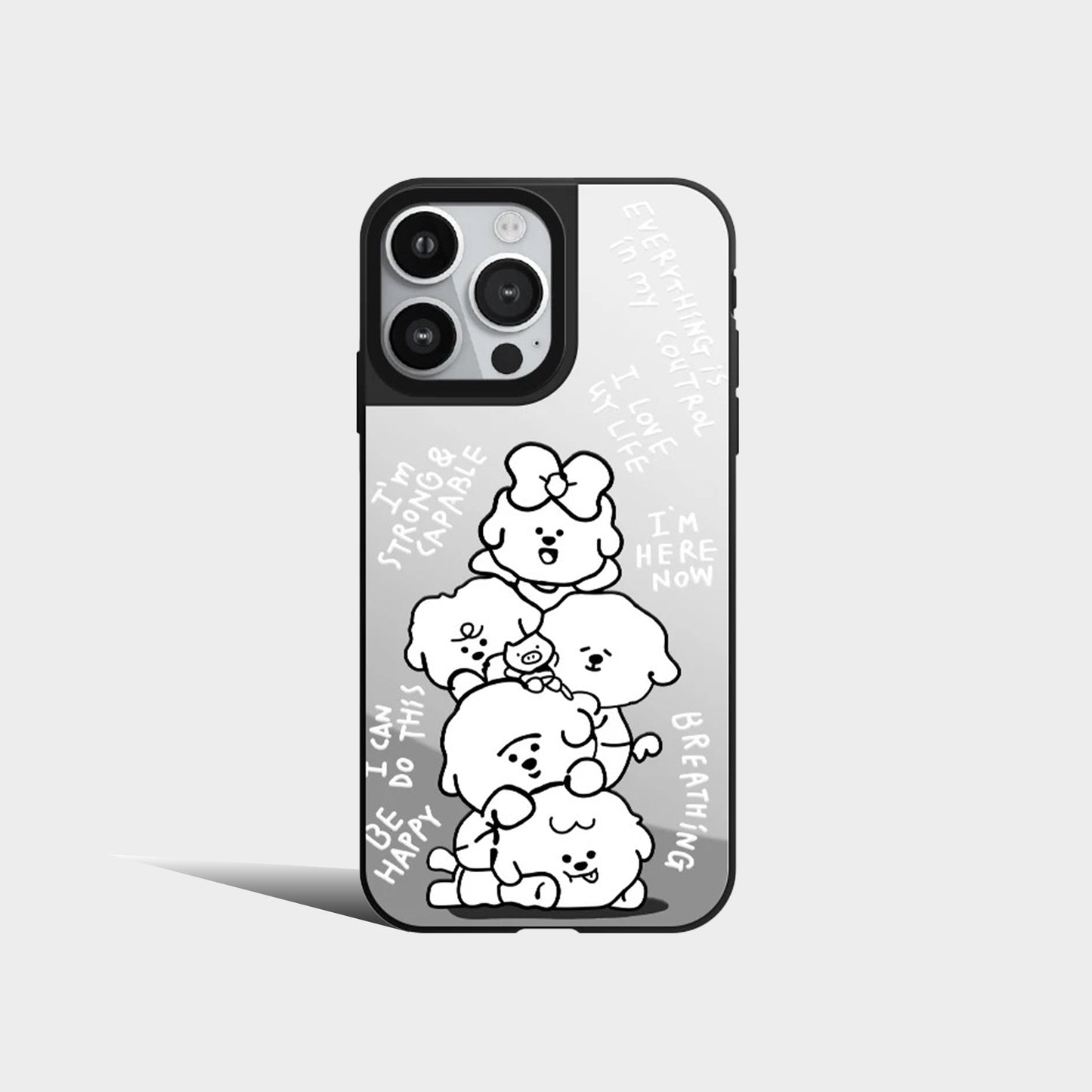 Cute White Puppy Acrylic Phone Case