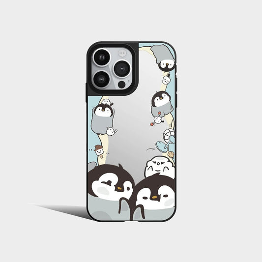 Mirror Cute Penguins Phone Case Cover