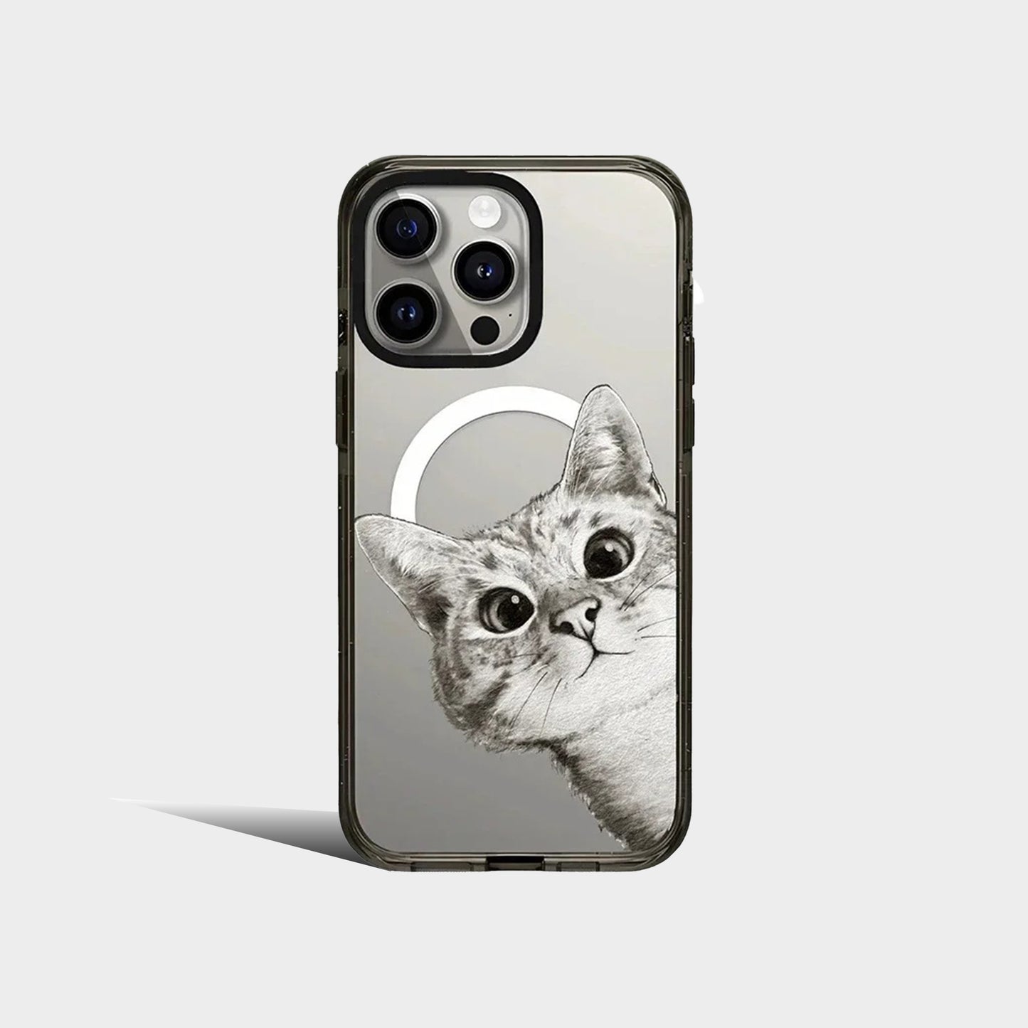 Line Cat 2.0 Acrylic Black Border iPhone Case