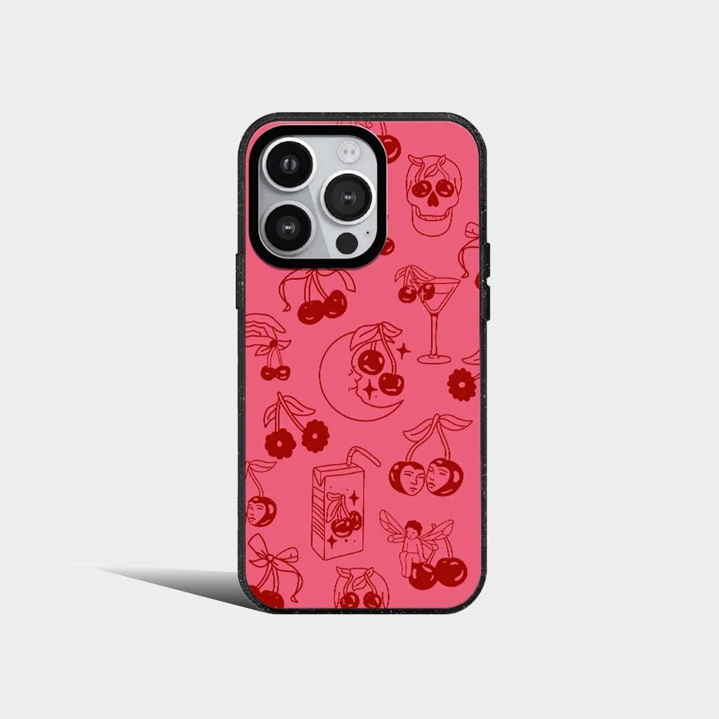 Cute Cherry Clouds Moon Bow-knot Acrylic Phone Case