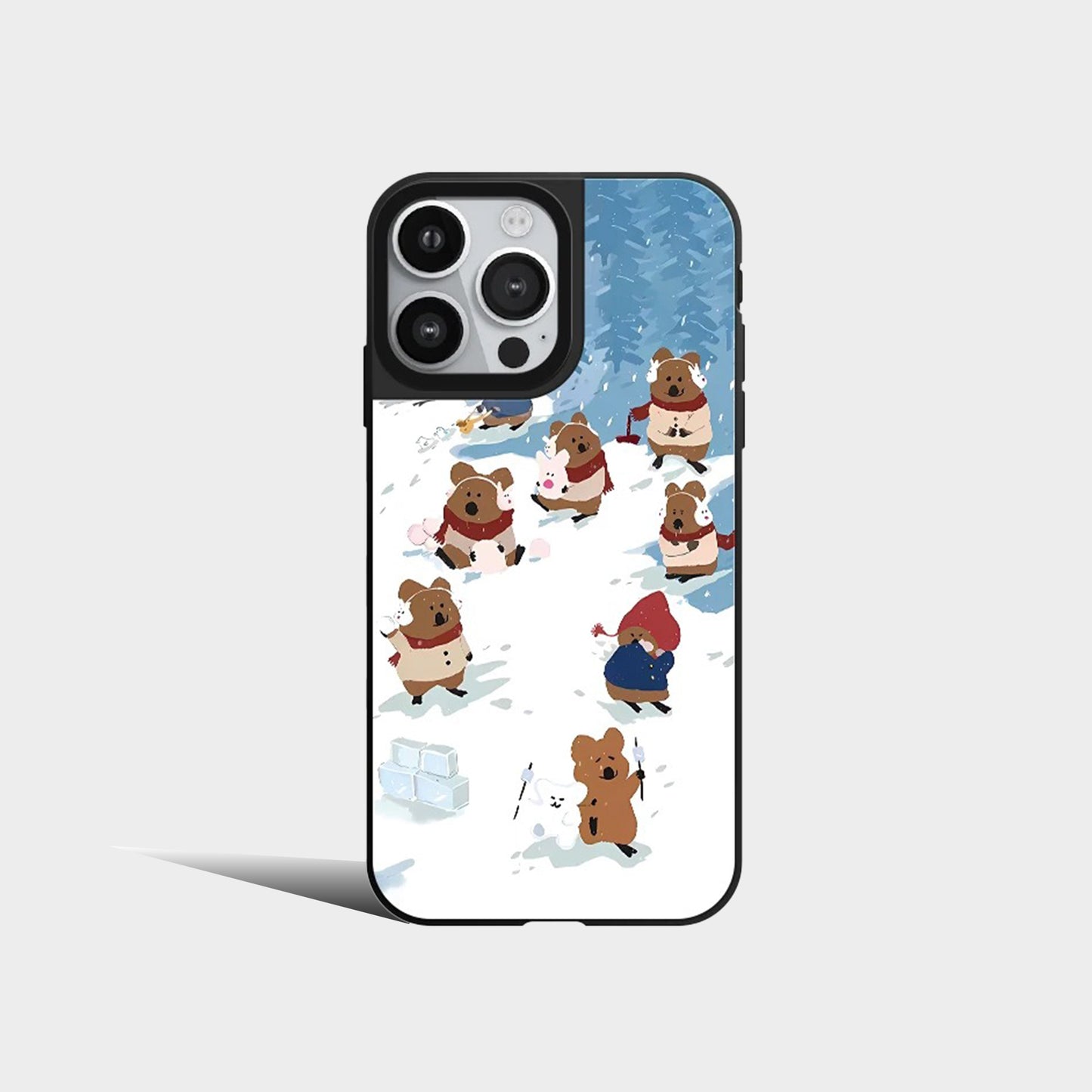 Mirror Cute Brown Bears Phone Case