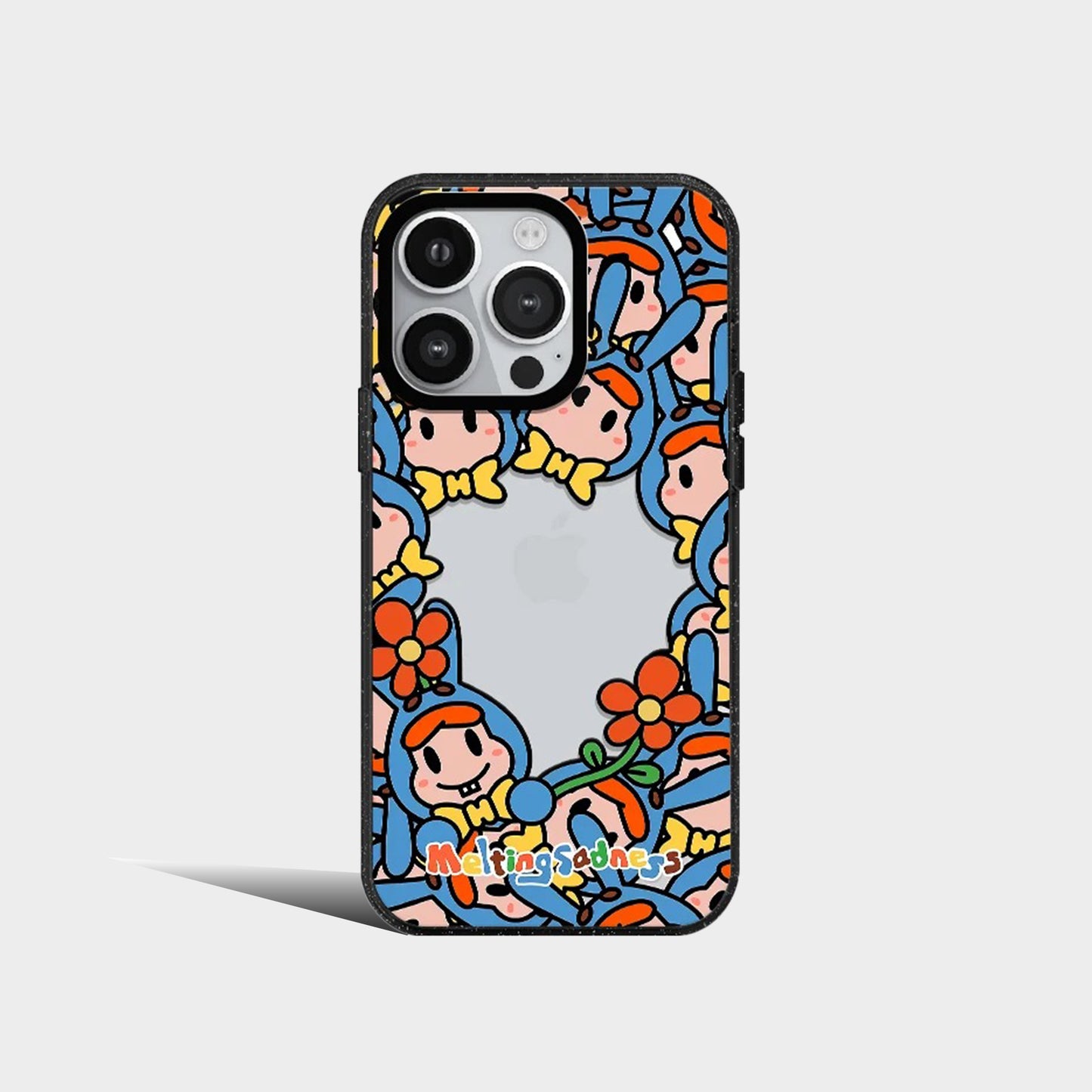 Cute Blue Rabbit Flowers Acrylic Phone Case