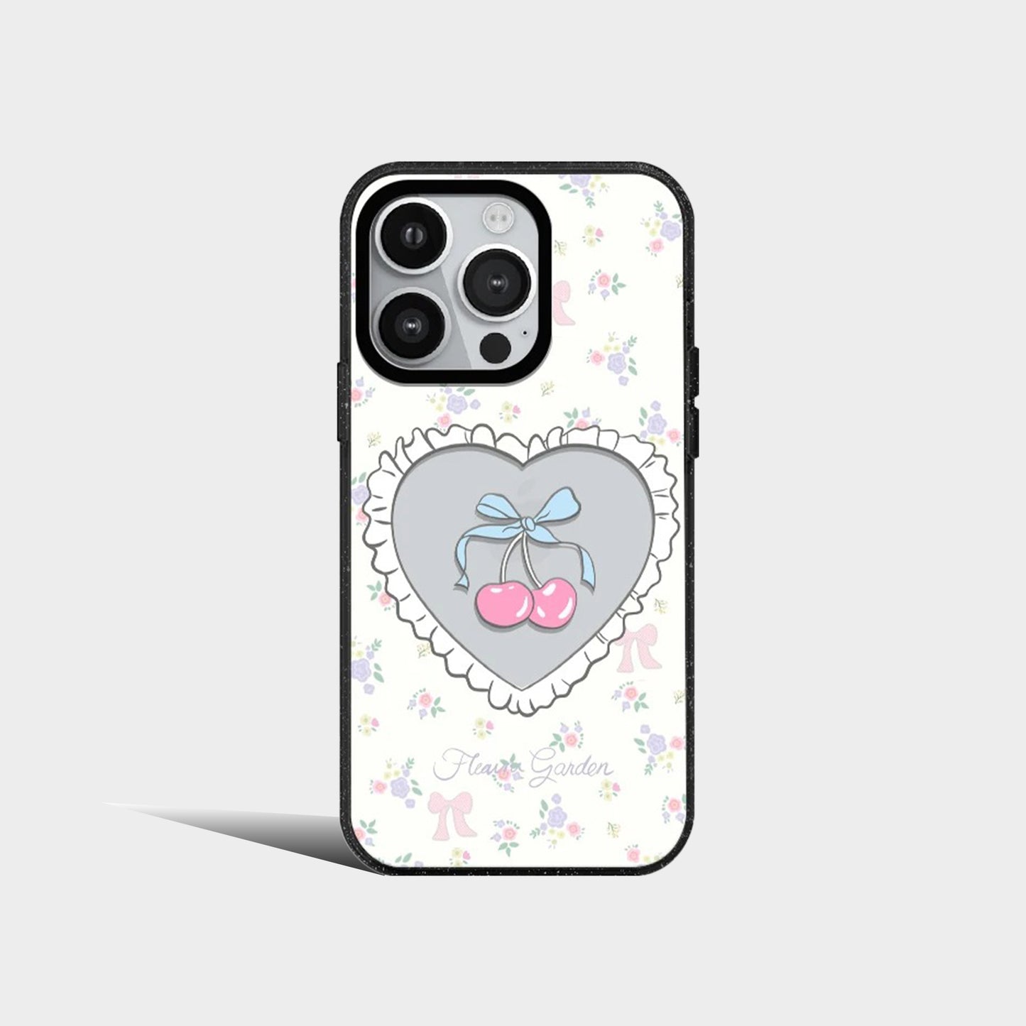 Cute Love Pink Cherry Bow-knot Acrylic Phone Case