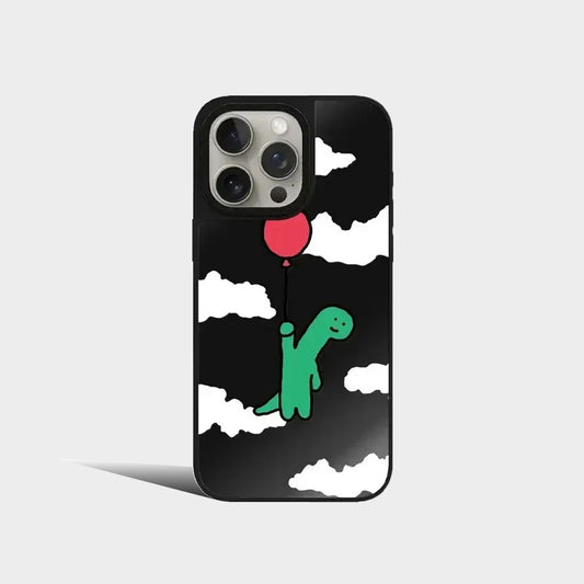 Cartoon Dinosaur Mirror Magnetic iPhone Case