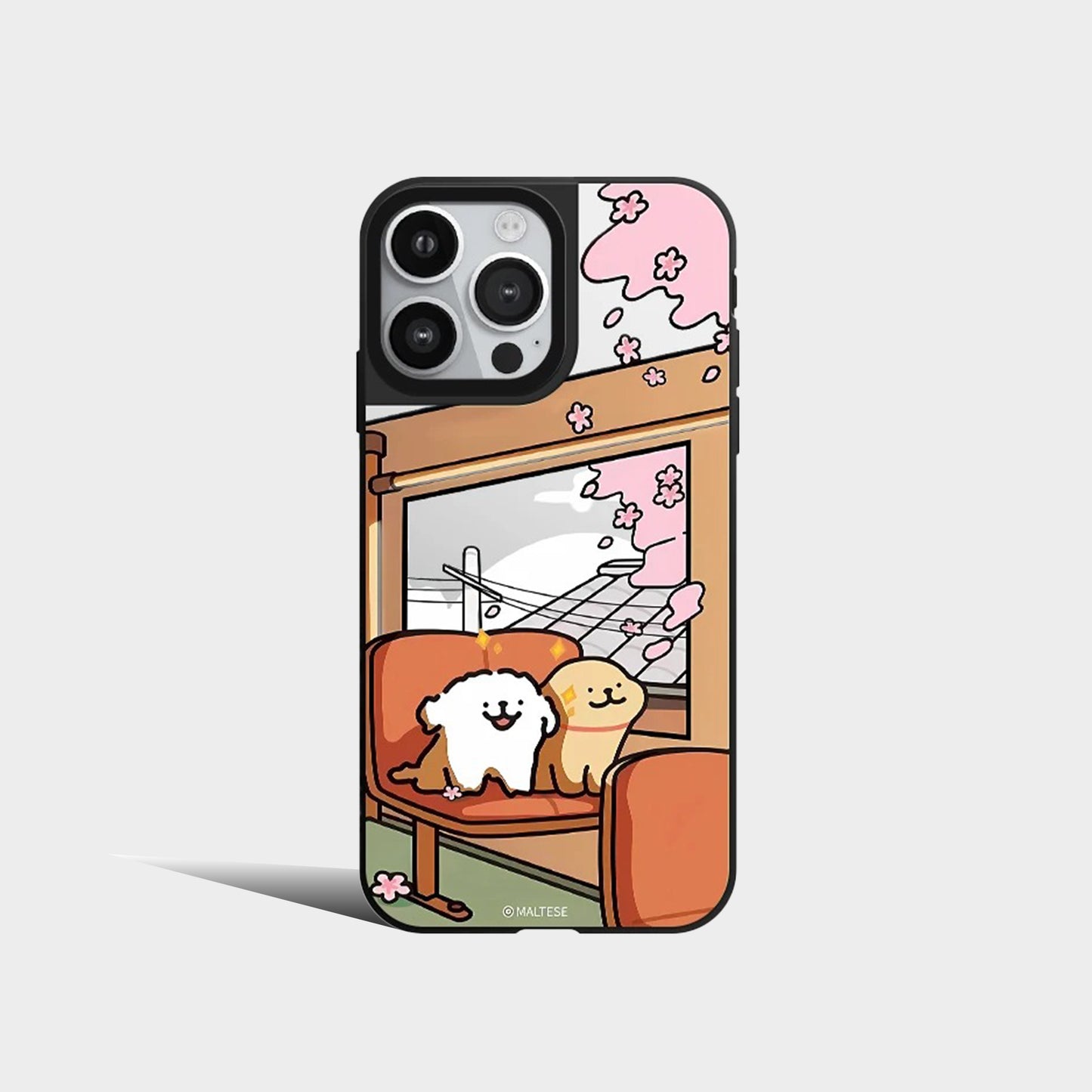 Cute Line White Brown Puppy Phone Case