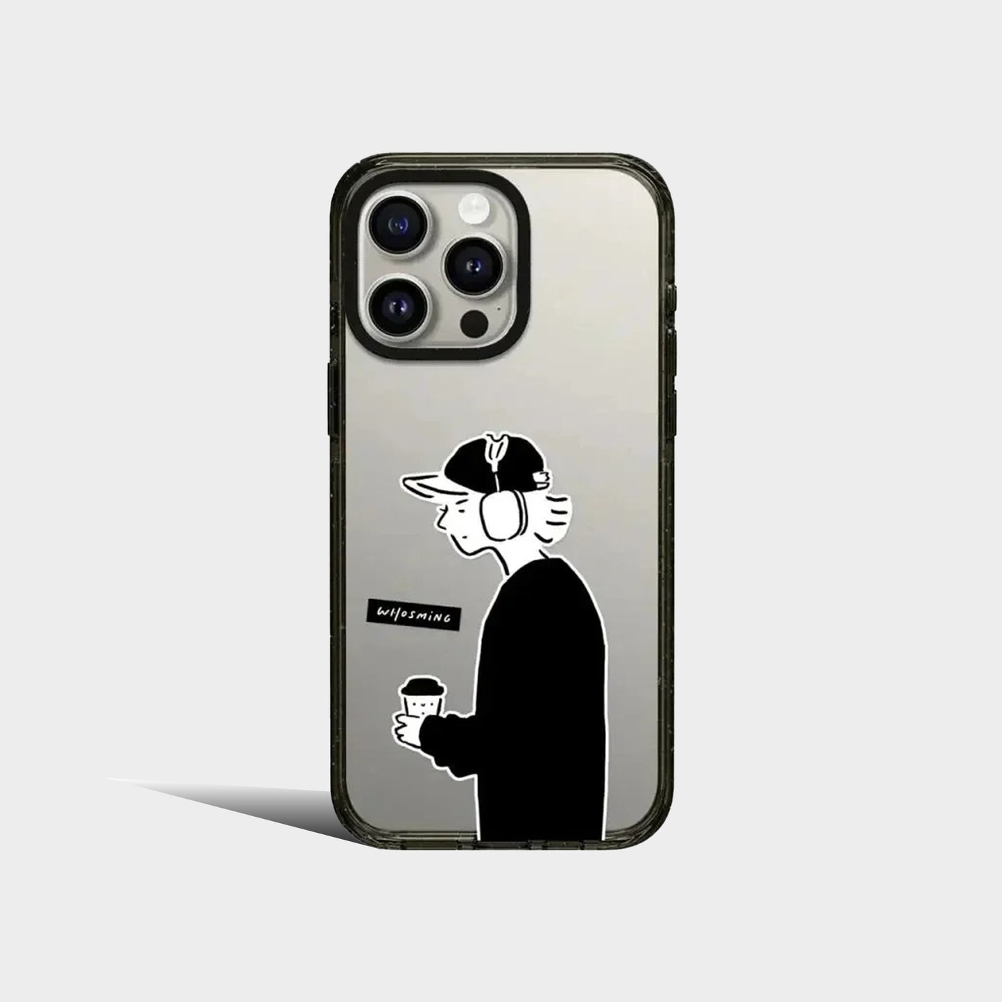 Cute White Dog Coffee Acrylic Iphone Case