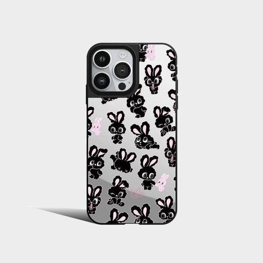 Cute Screenful Pink Rabbits Acrylic Phone Case