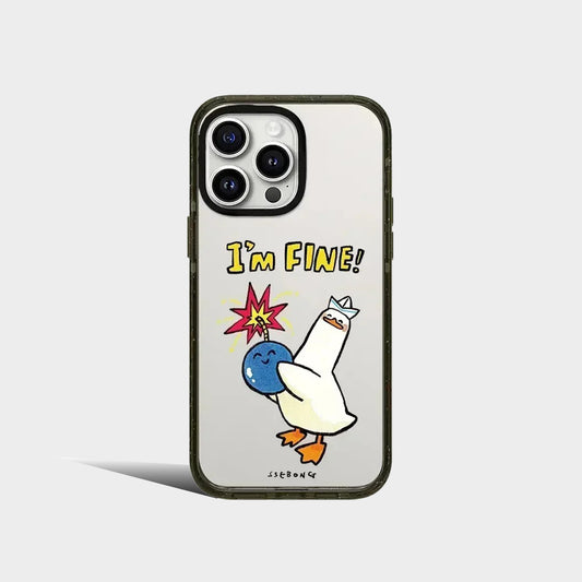 2.0 Acrylic Tired Duck Pattern iPhone Case