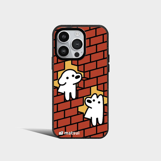 Acrylic Cute White Puppy Christmas Sled Phone Case