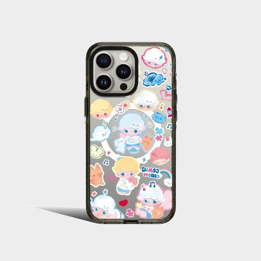 Cartoon Doll Cloud 2.0 Acrylic Black Border iPhone Case