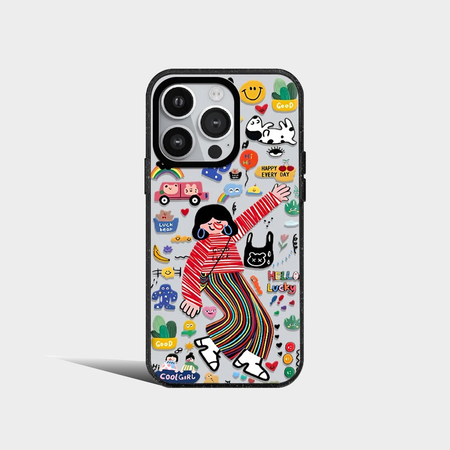 Acrylic Cute Fashion Girl Happy Hour Phone Case