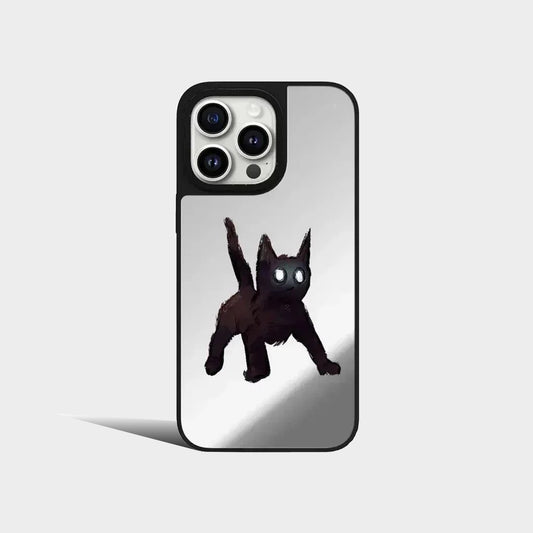 Mirror Cartoon Bear Shadow Pattern iPhone Case