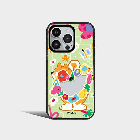 Cute Shiba Inu Dog Colored flowers Acrylic Phone Case