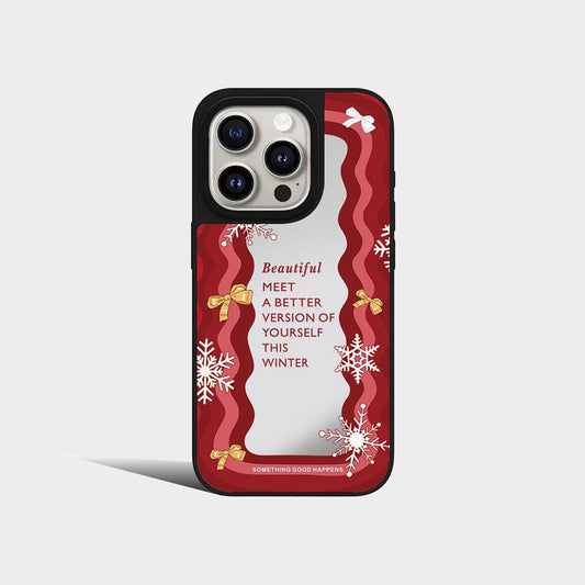 Red Wave Christmas Mirror IPhone Case