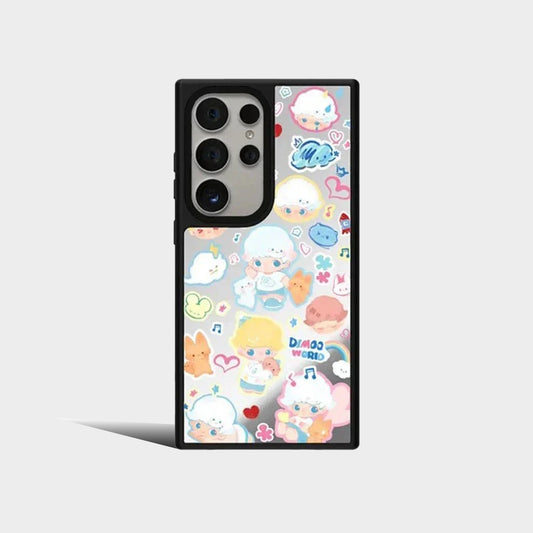 Cartoon Mirror Surface Protective Case for Samsung Galaxy