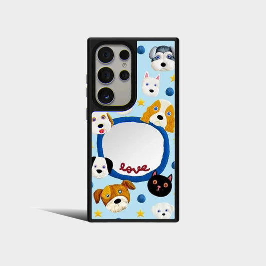 Cartoon Mirror Surface Protective Case for Samsung Galaxy