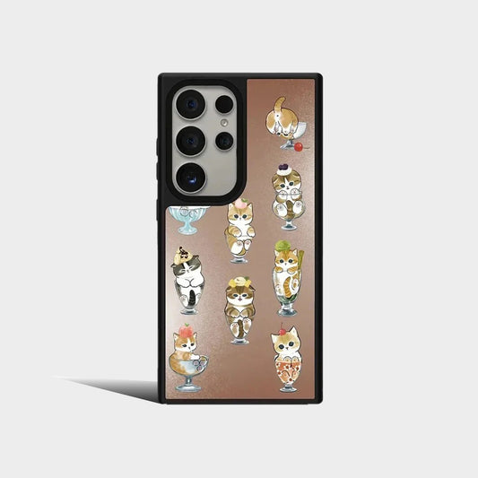 Cartoon Animals Mirror Surface Protective Case for Samsung Galaxy