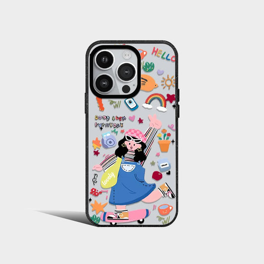 Acrylic Cute Fashion Girl Happy Hour Phone Case