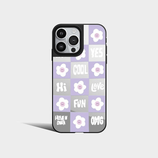 Smile Face Daisy Flowers Mirror Phone Case With MagSafe Phone Case