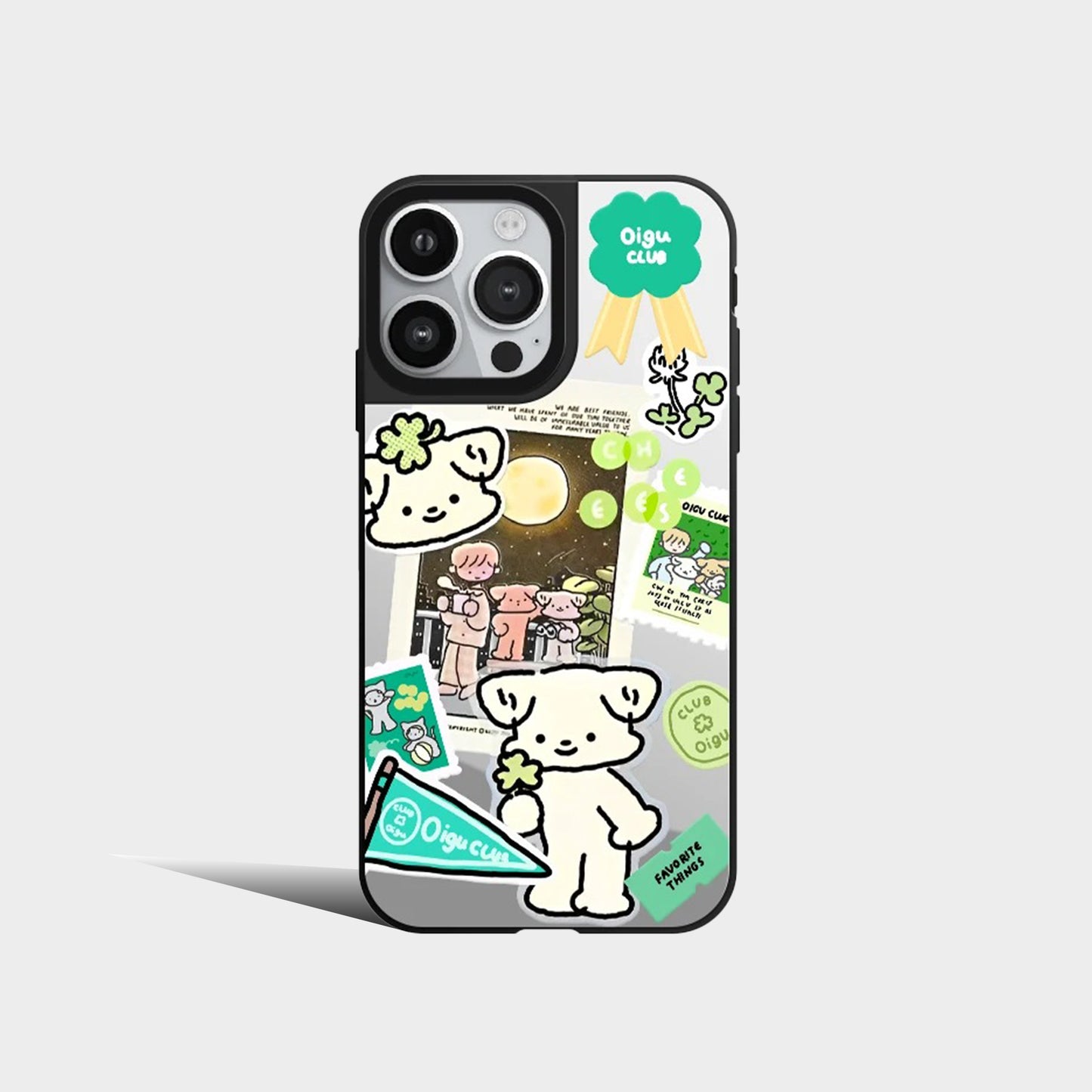 Cute Cream Puppy Fun New Mirror Phone Case