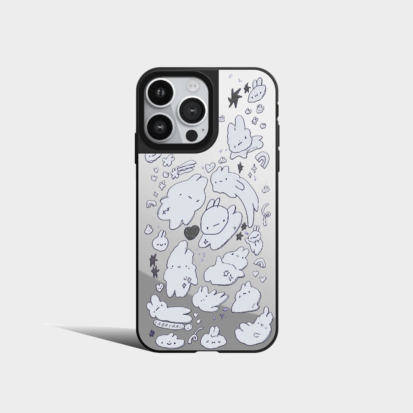 Cute Screenful Pink Rabbits Acrylic Phone Case