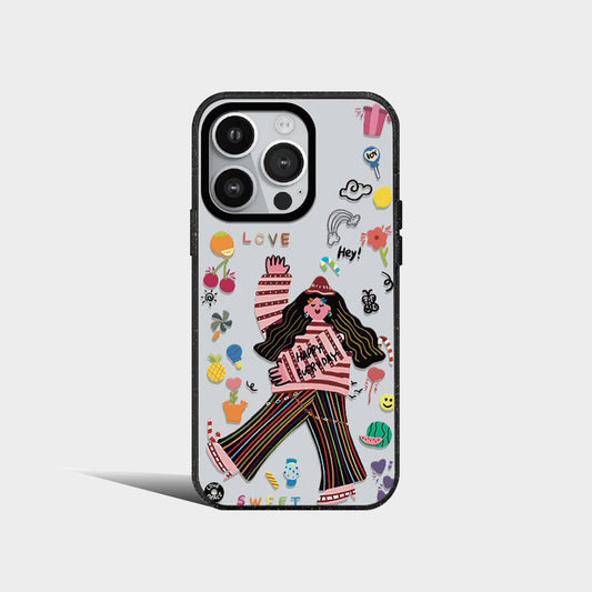 Acrylic Cute Fashion Girl Happy Hour Phone Case