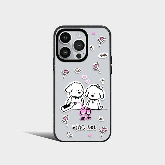 Acrylic Cute White Puppy Gula Love Phone Case