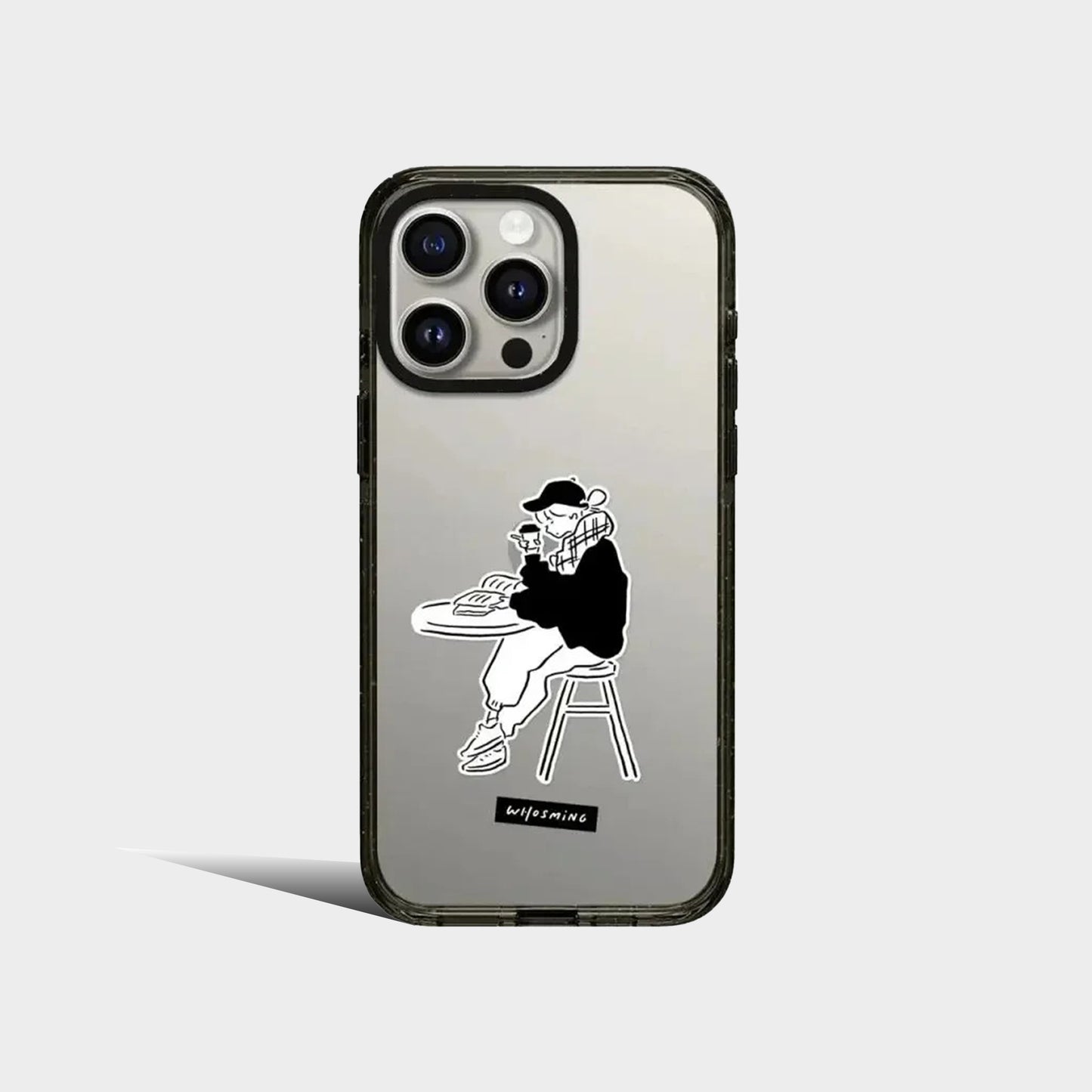 Cute White Dog Coffee Acrylic Iphone Case