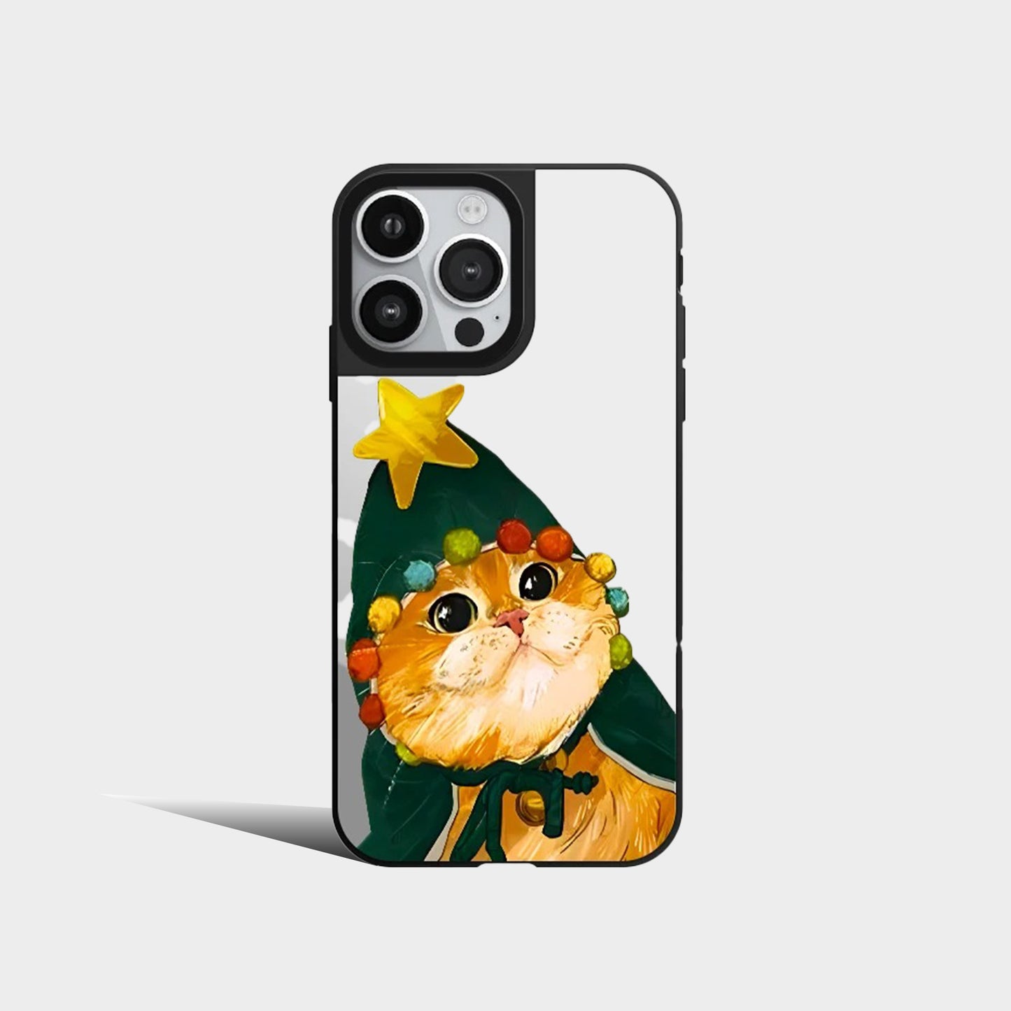 Christmas Black Cat Mirror Phone Case