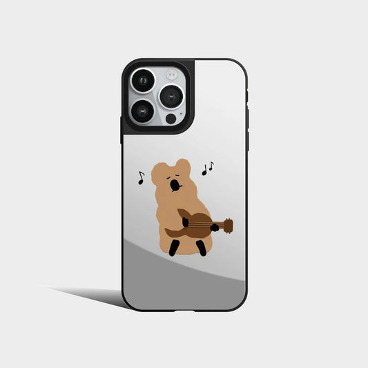 Mirror Cute Brown Bear Simple Phone Case